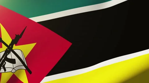 Mozambique flag waving in the wind. Looping sun rises style.  Animation loop 스톡 동영상 48909763