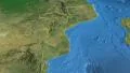 Mozambique, glide over the map, outlined 4k or 4k+ Resolution