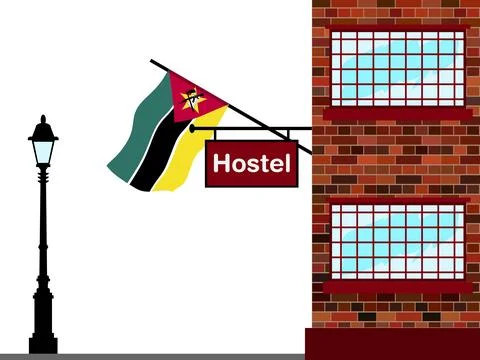 Mozambique Hostels Vector Illustration Stock Illustration