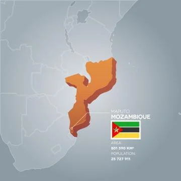 Mozambique information map. Stock Illustration