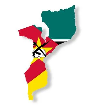 Mozambique map with clipping path 3d illustration Stock Illustration