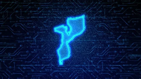 Mozambique Map Digital Technology Opener Stock Footage 335081695