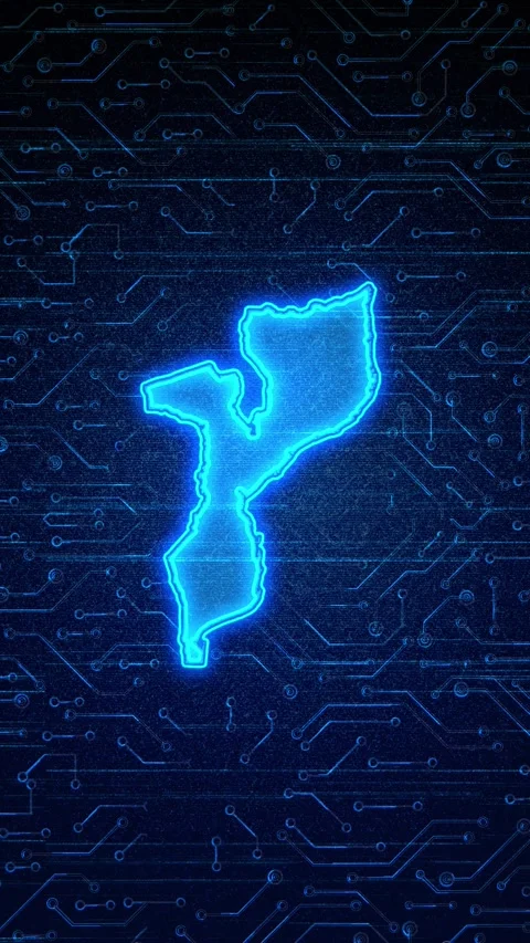 Mozambique Map Digital Technology Opener Video stock 336313297