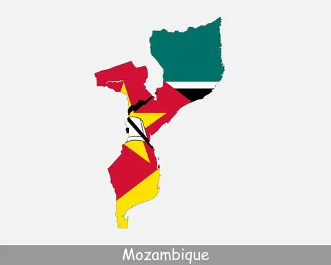 Mozambique Map Flag Stock Illustration