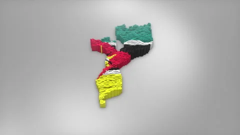 Mozambique Map with Flag Intro Background Stock Footage 315164549