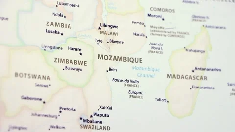 Mozambique on a Map Stock Footage 99886038