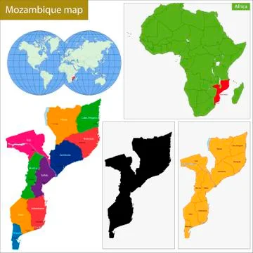 Mozambique map Stock Illustration