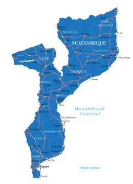 Mozambique map Stock Illustration