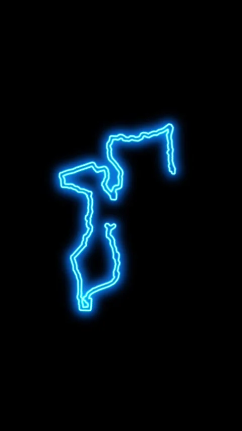 Mozambique Map Outline Neon Lights 库存影片 333056940
