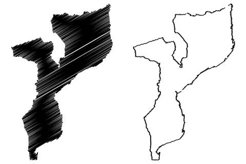 Mozambique map vector Stock Illustration