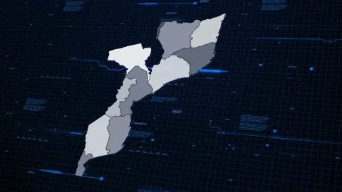 Mozambique network map Stock Footage 87977239
