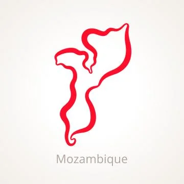 Mozambique - Outline Map Stock Illustration