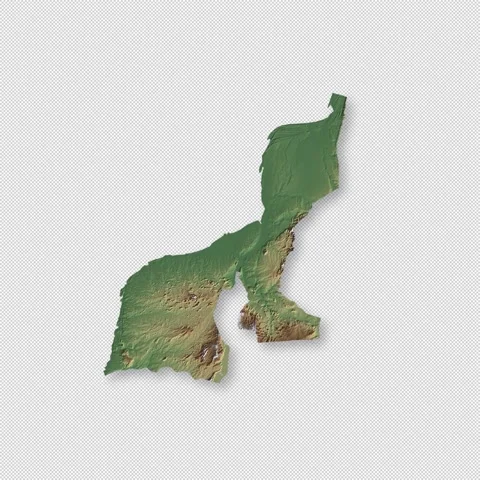 Mozambique Rotating 3D Relief Map Seamless Loop, Alpha Channel 4K 库存影片 340707557