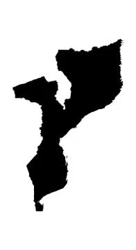 Mozambique vector map silhouette isolated on white background Stock-Illustration