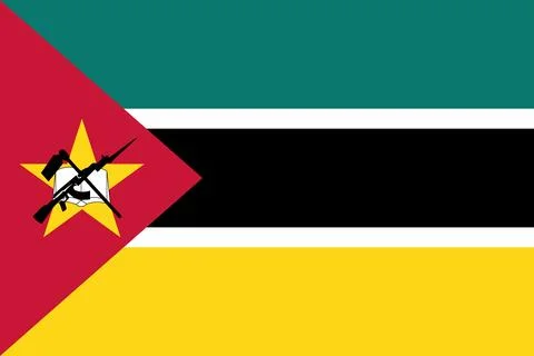 Mozambique waving flag pattern background. Realistic national flag design. .. イラスト素材