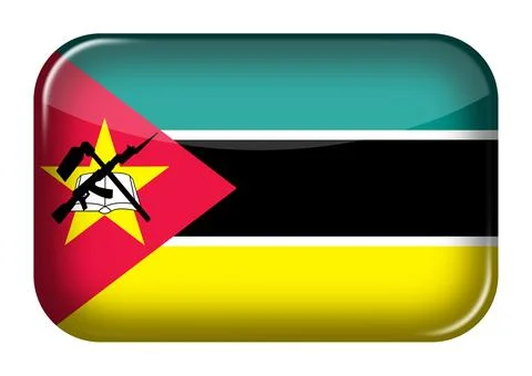 Mozambique web icon rectangle button 스톡 일러스트