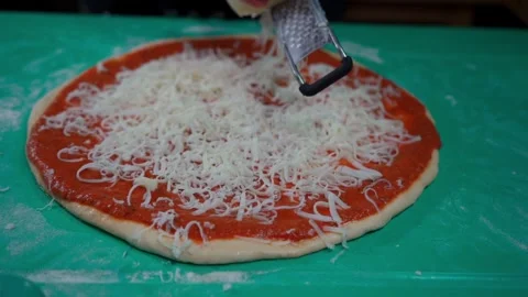 Mozarella Cheese on Artisan Pizza Stock Footage 293367751