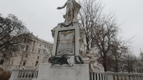 Mozart Statue in Vienna Stock Footage 126933916