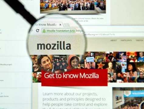 Mozilla web page. Stock Photos