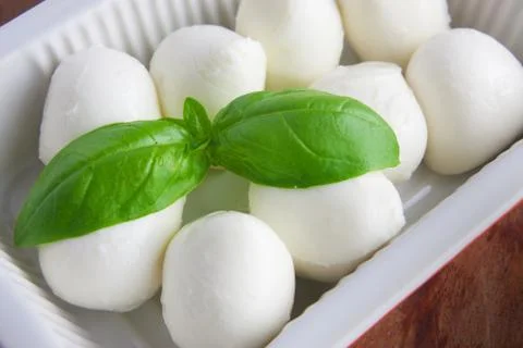 Mozzarella and basil 写真素材