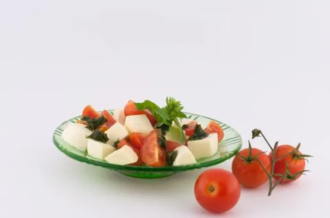 Mozzarella and tomatoes Stock Photos