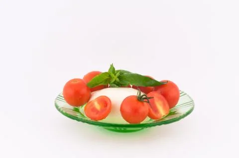 Mozzarella and tomatoes Stock Photos