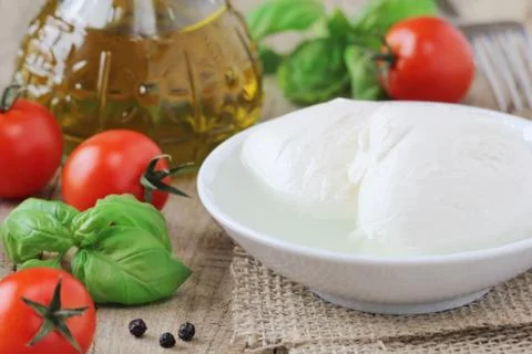 Mozzarella balls Stock Photos
