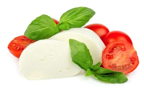Mozzarella cheese with cherry Foto stock