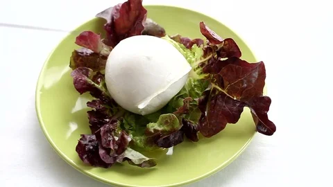 Mozzarella Cheese Eating Stock Footage 85303371