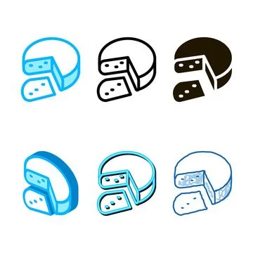 Mozzarella cheese head icon modern vector outline Illustrazione stock