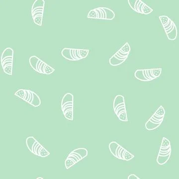 Mozzarella cheese line vector seamless pattern Stock Illustration
