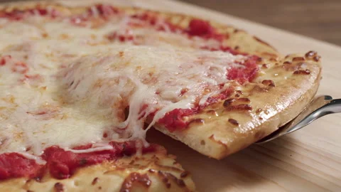 Mozzarella Cheese Pizza Slow Motion Cheese Pull Stock Footage 214401976