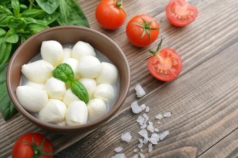 Mozzarella with cherry tomatos Foto stock