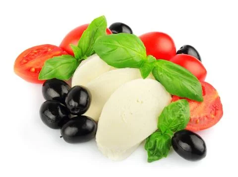 Mozzarella with fresh cherry tomatoes Foto stock