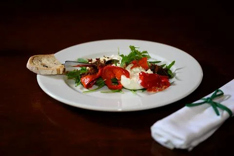 Mozzarella, Paprika &amp; Bread Stock Photos