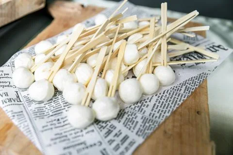 Mozzarella on a stick Stock Photos