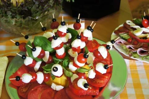 Mozzarella with tomatoes Foto stock
