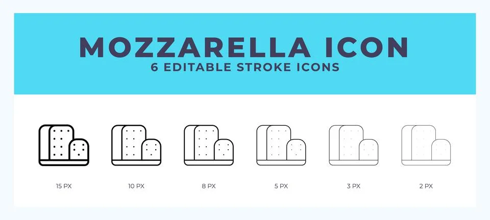 Mozzarella vector icon. With different stroke vector illustration. イラスト素材