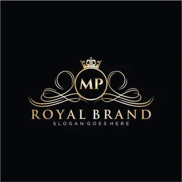 MP Letter Initial Luxurious Brand Logo Template. Stock Illustration