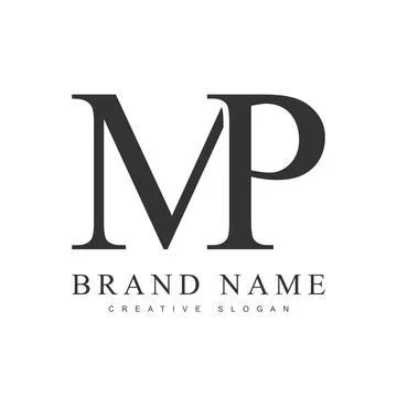 MP trendy logotype template. Initial letter m and p classic font style. Cre.. Stock Illustration
