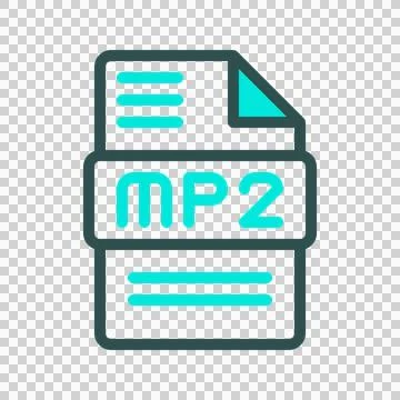 Mp2 modern icon for audio file format with colored outline elements Stockillustratie