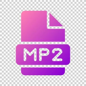 Mp2 modern icon for video files with subtle gradient color details Illustrazione stock
