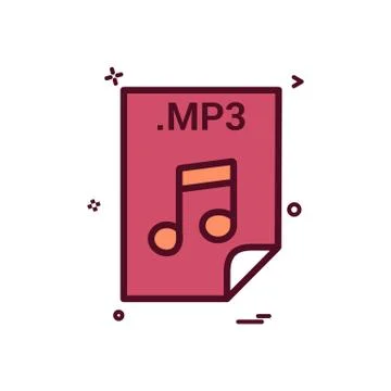 Mp3 application download file files format icon vector design 스톡 일러스트