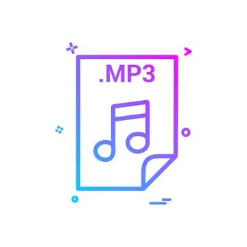 Mp3 application download file files format icon vector design Stock Illustration