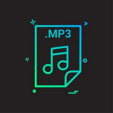 Mp3 application download file files format icon vector design Illustrazione stock