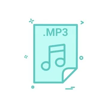 Mp3 application download file files format icon vector design Stock Illustration