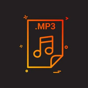 Mp3 application download file files format icon vector design Stock Illustration