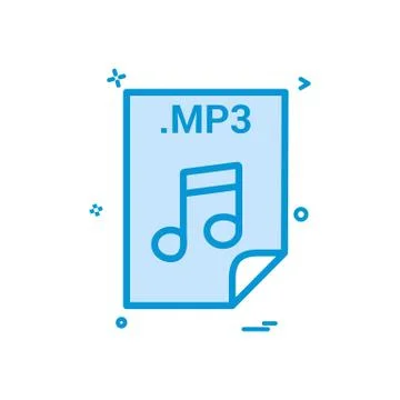 Mp3 application download file files format icon vector design Stock Illustration