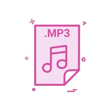 Mp3 application download file files format icon vector design Stock Illustration