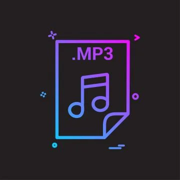 Mp3 application download file files format icon vector design 스톡 일러스트